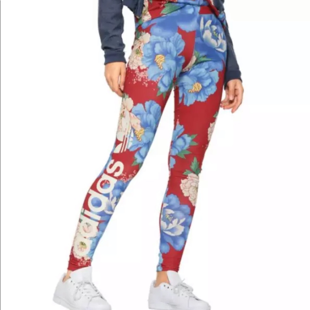 Adidas X FARM collab Chita linear floral leggings